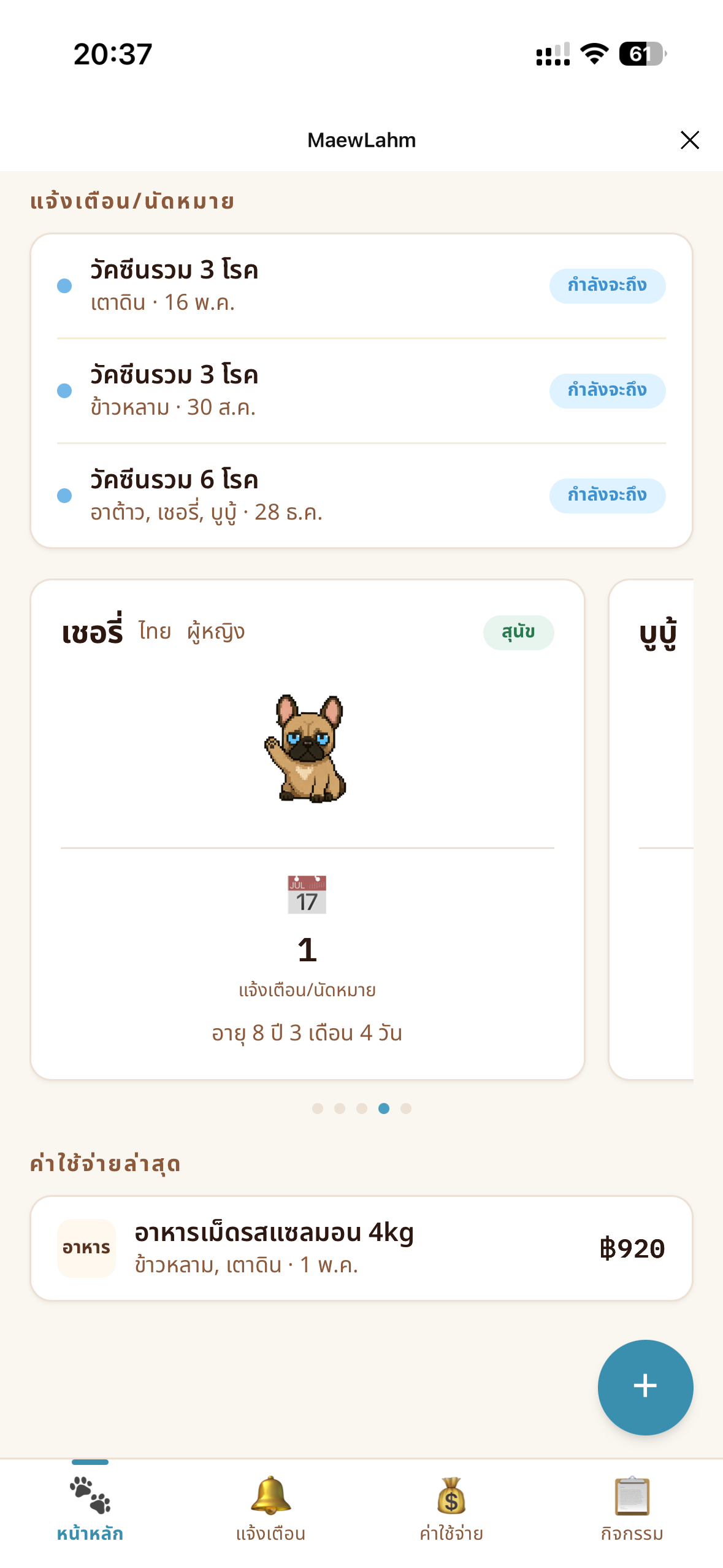 หน้าหลัก Dashboard